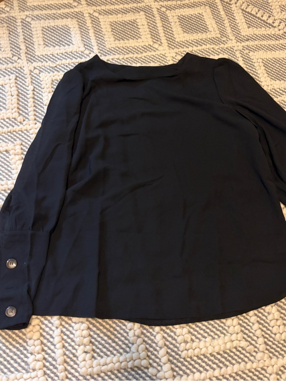 Classic Women's Black Long-Sleeve Blouse